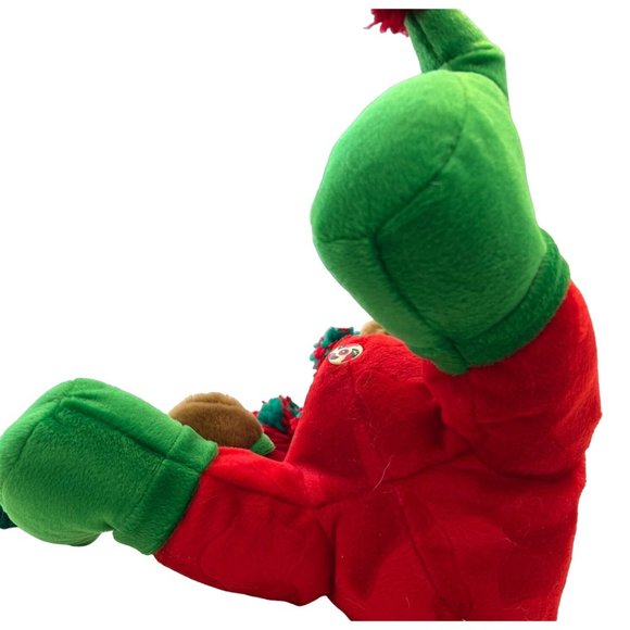 Dan Dee Stuffed Animal Plush Christmas Santa Red Green Elf Helper Brown Bear - Picture 8 of 12